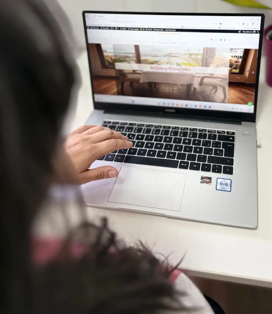 chica trabajando en un diseño web en damore.es marketing digtal