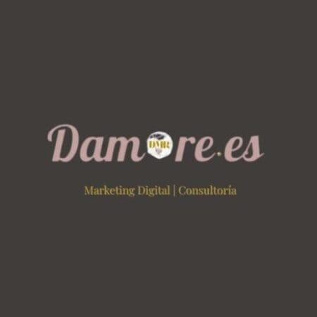 logo nuevo damore.es color rosa antiguo marron y dorado
