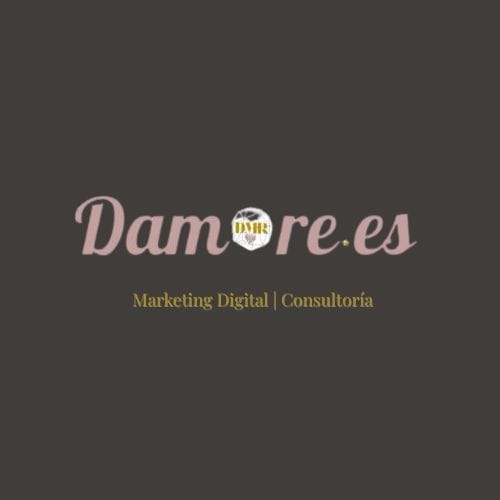 logo nuevo damore.es color rosa antiguo marron y dorado